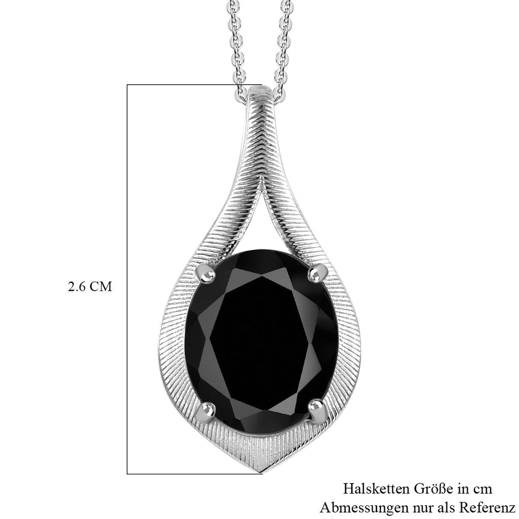 Elite Shungit Anhänger mit Kette, 925 Silber platiniert ca. 2.89 ct
