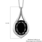 Elite Shungit Anhänger mit Kette, 925 Silber platiniert ca. 2.89 ct