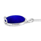Lapislazuli-Anhänger mit Kette, 925 Silber ca. 36.52 ct
