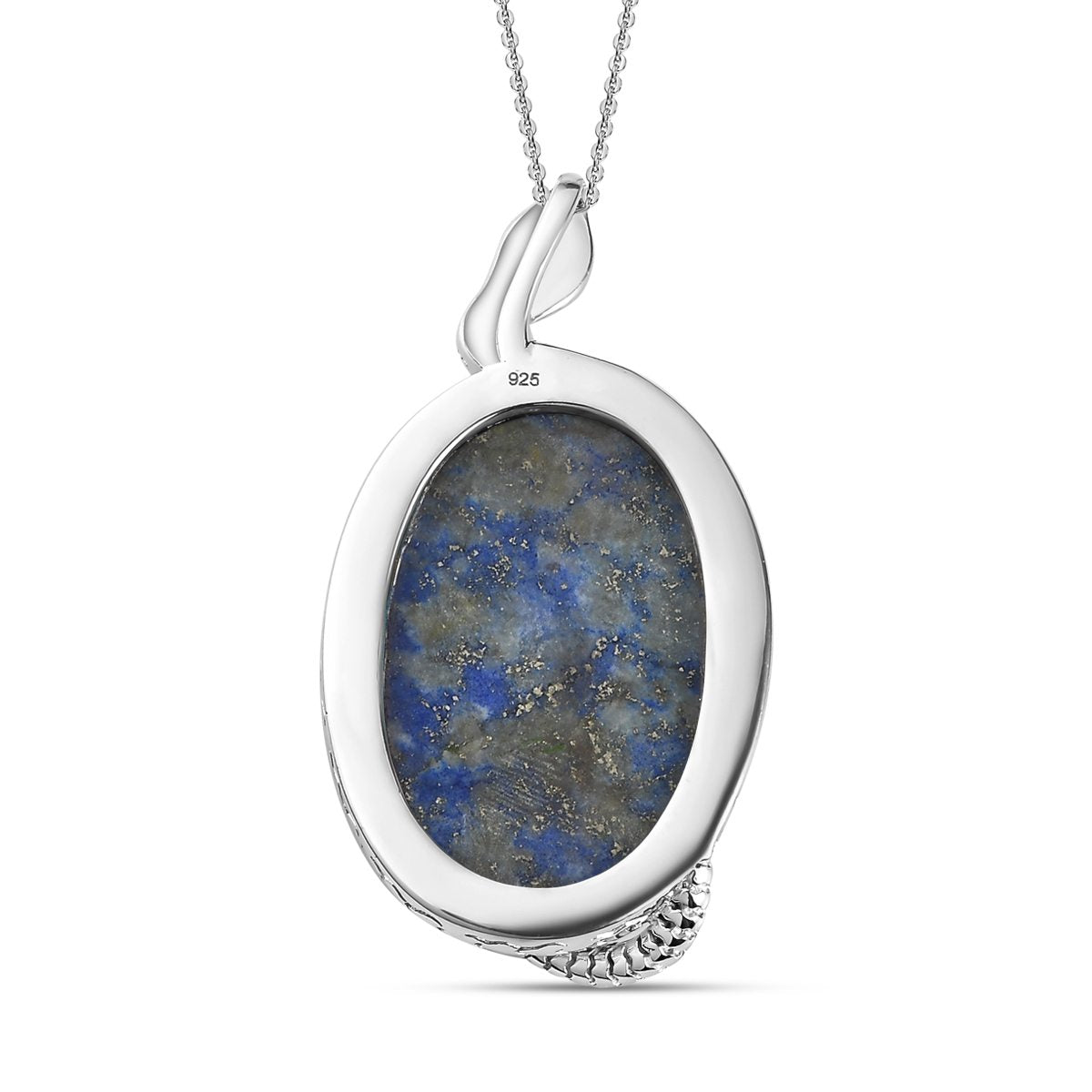 Lapislazuli-Anhänger mit Kette, 925 Silber ca. 36.52 ct