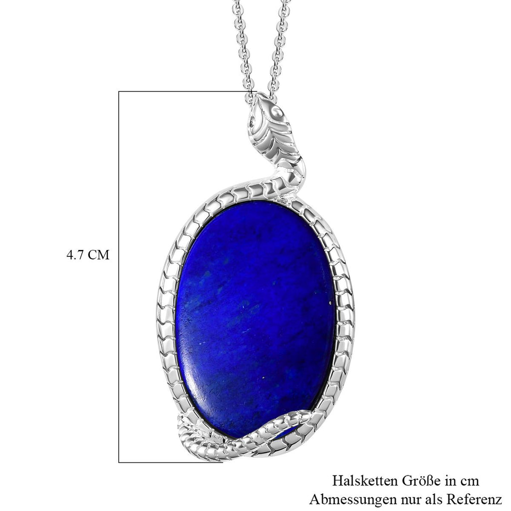 Lapislazuli-Anhänger mit Kette, 925 Silber ca. 36.52 ct