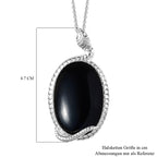 Schwarzer Achat-Anhänger mit Kette, 925 Silber ca. 29,40 ct