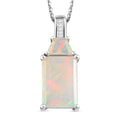 Natürlicher, äthiopischer Welo Opal Anhänger mit Kette, 925 Silber platiniert ca. 3.01 ct