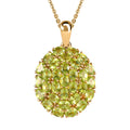 Peridot Anhänger mit Kette, 925 Silber Gelbgold Vermeil ca. 4,65 ct