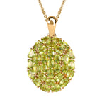 Peridot Anhänger mit Kette, 925 Silber Gelbgold Vermeil ca. 4,65 ct