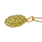 Peridot Anhänger mit Kette, 925 Silber Gelbgold Vermeil ca. 4,65 ct