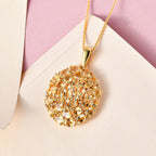 Citrin Anhänger mit Kette, 925 Silber Gelbgold Vermeil ca. 4,65 ct