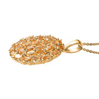 Citrin Anhänger mit Kette, 925 Silber Gelbgold Vermeil ca. 4,65 ct