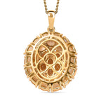 Citrin Anhänger mit Kette, 925 Silber Gelbgold Vermeil ca. 4,65 ct
