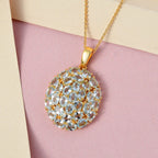 Himmelblauer Topas Anhänger mit Kette, 925 Silber Gelbgold Vermeil ca. 4,65 ct