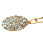 Himmelblauer Topas Anhänger mit Kette, 925 Silber Gelbgold Vermeil ca. 4,65 ct