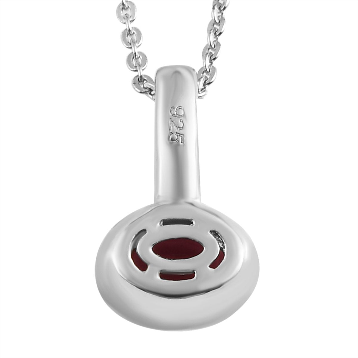 AA Rubellit Anhänger mit Kette, 925 Silber platiniert ca. 0.42 ct