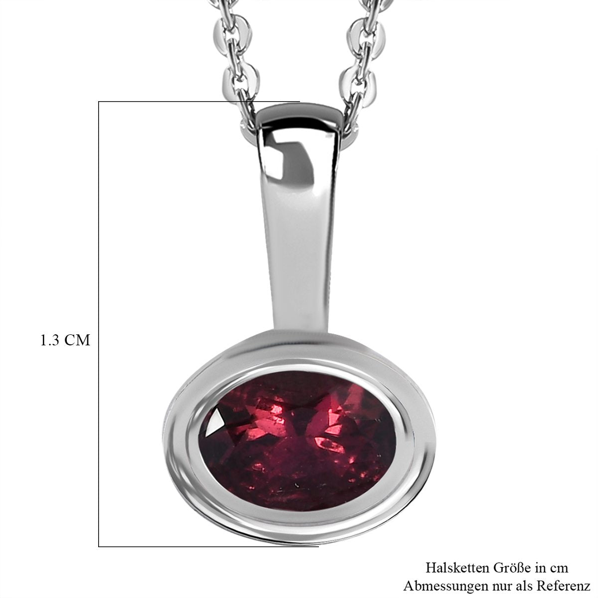 AA Rubellit Anhänger mit Kette, 925 Silber platiniert ca. 0.42 ct