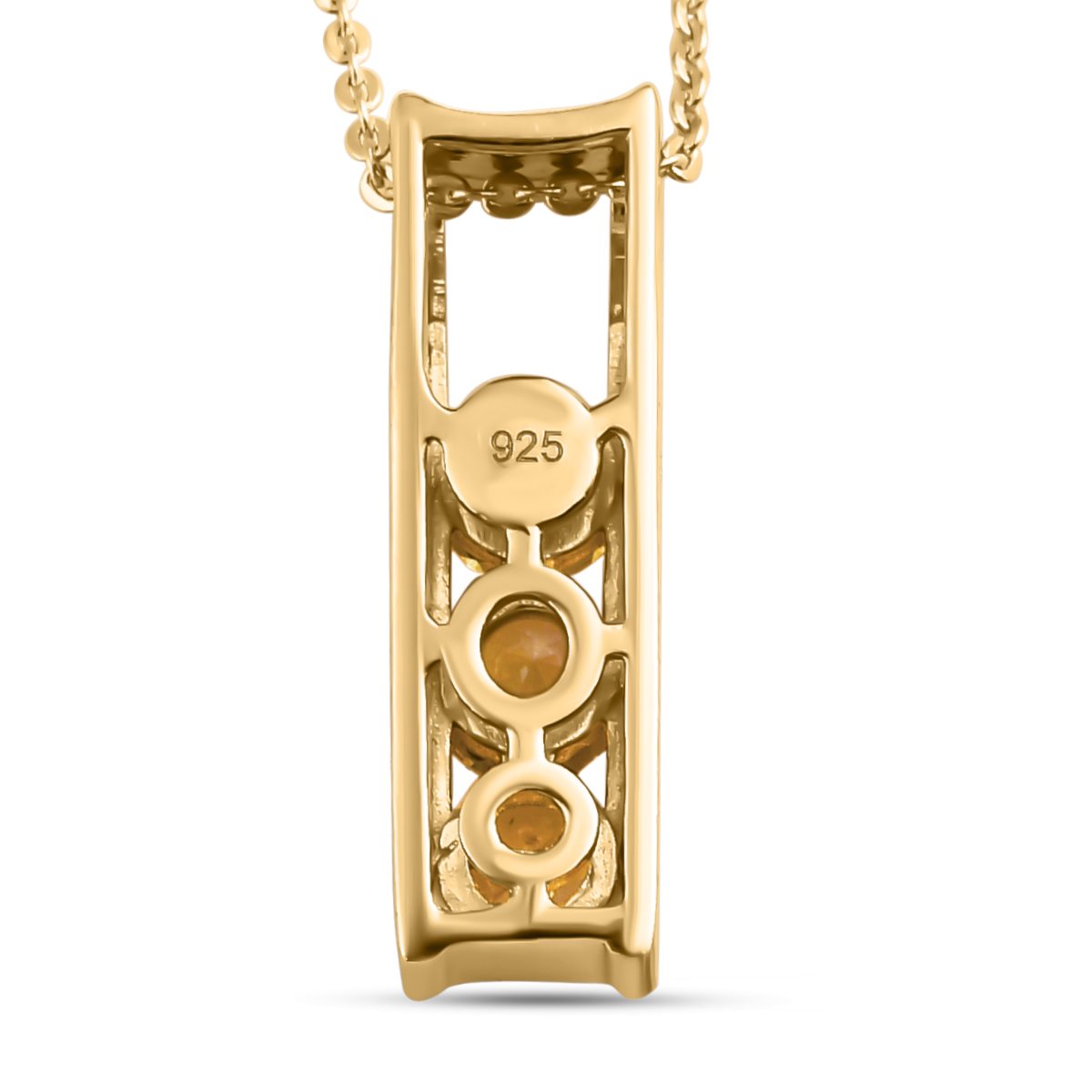 Natürlicher goldener Tansanit Anhänger mit Kette, 925 Silber Gelbgold Vermeil ca. 1,21 ct