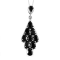 Schwarzer Spinell und Zirkon-Anhänger mit Kette - 4,67 ct.
