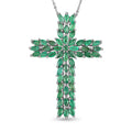 Kagem Sambischer Smaragd, Schmuckset, 925 Silber platiniert, ca. 4.00 ct