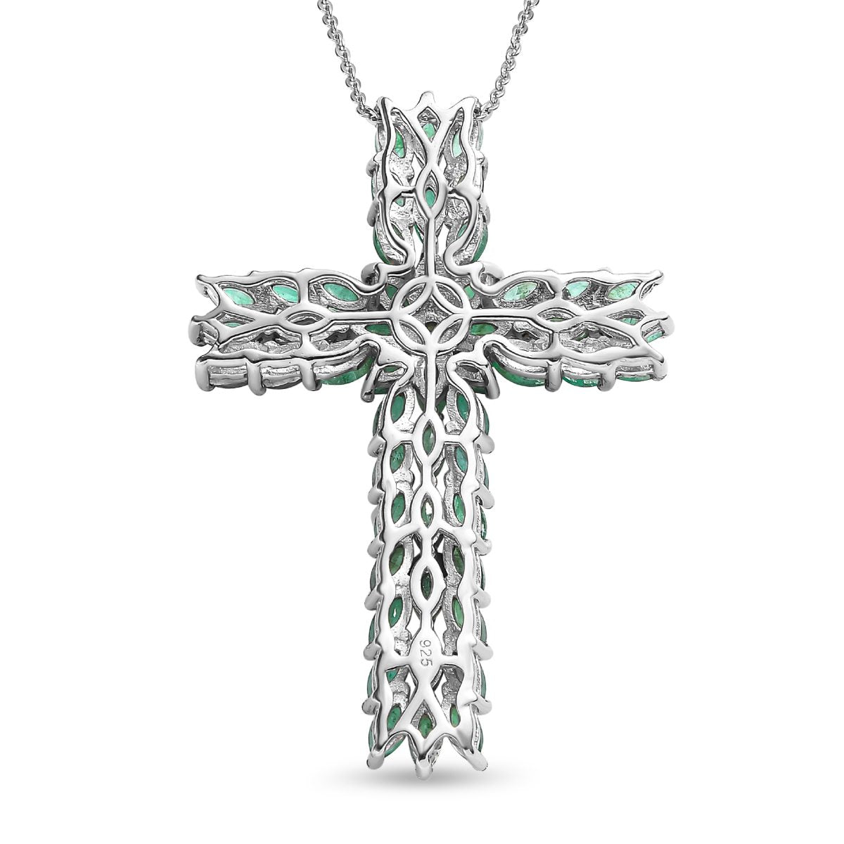 Kagem Sambischer Smaragd, Schmuckset, 925 Silber platiniert, ca. 4.00 ct