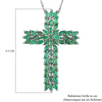 Kagem Sambischer Smaragd, Schmuckset, 925 Silber platiniert, ca. 4.00 ct