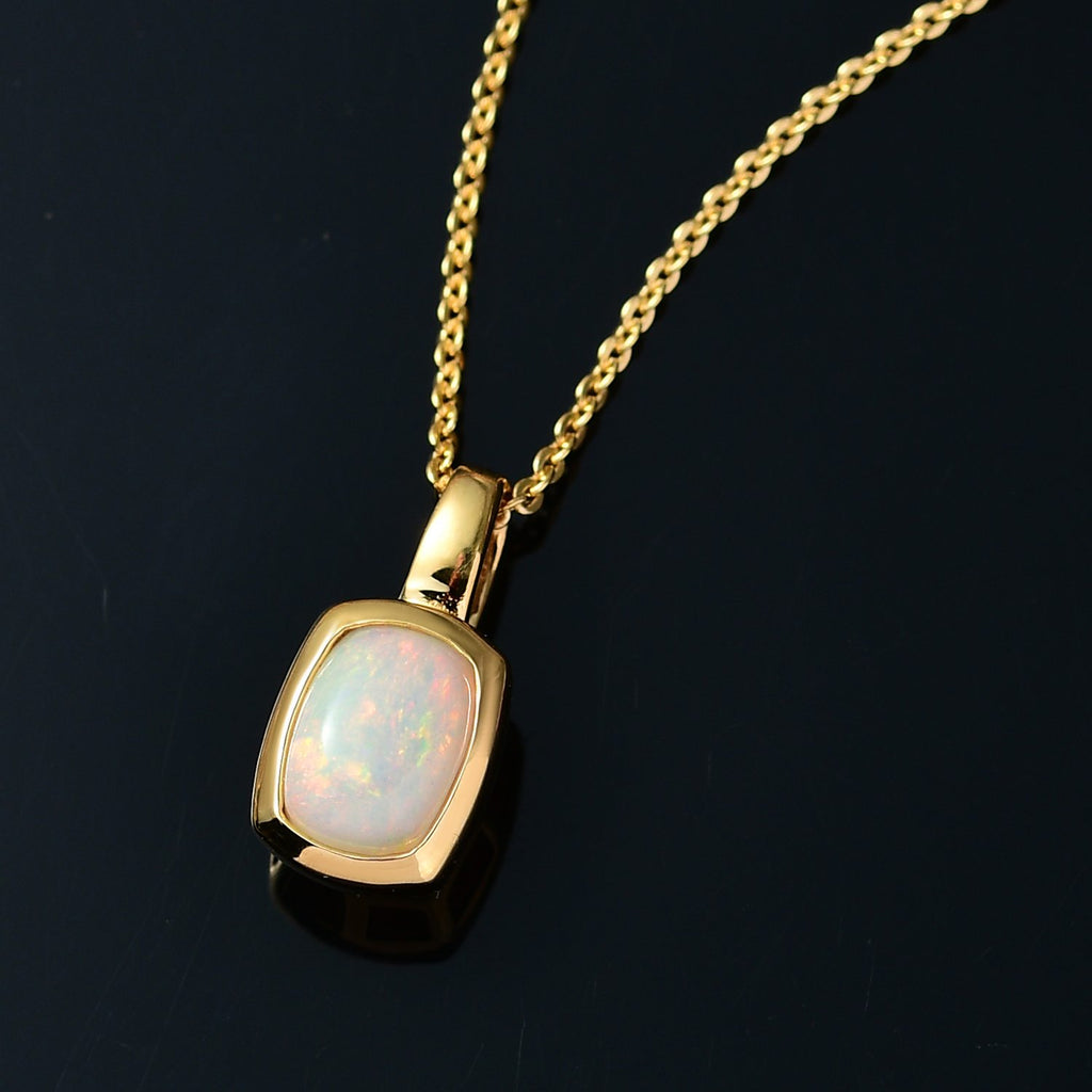Natürlicher, äthiopischer Welo Opal im Schmuckset, 925 Silber vergoldet ca. 0,64 ct