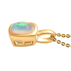 Natürlicher, äthiopischer Welo Opal im Schmuckset, 925 Silber vergoldet ca. 0,64 ct