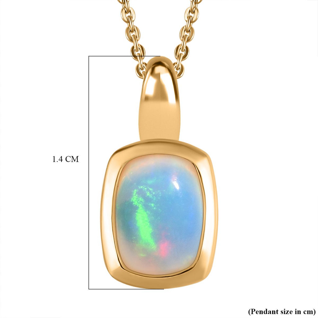 Natürlicher, äthiopischer Welo Opal im Schmuckset, 925 Silber vergoldet ca. 0,64 ct