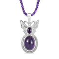 AAA Afrikanischer Amethyst Anhänger mit Kette ca. 50 cm + 5 cm Extender, 925 Silber rhodiniert ca. 42.50 ct