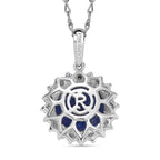 Rhapsody AAAA Tansanit, Weißer Diamant AGI zertifiziert Schmuckset ca. 50 cm 950 Platin ca. 3.60 ct