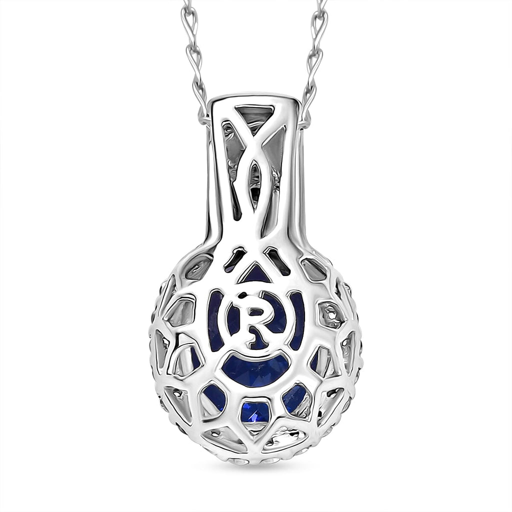 Rhapsody AAAA Tansanit, Weißer Diamant AGI zertifiziert Schmuckset ca. 50 cm 950 Platin ca. 3.65 ct