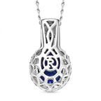 Rhapsody AAAA Tansanit, Weißer Diamant AGI zertifiziert Schmuckset ca. 50 cm 950 Platin ca. 3.65 ct