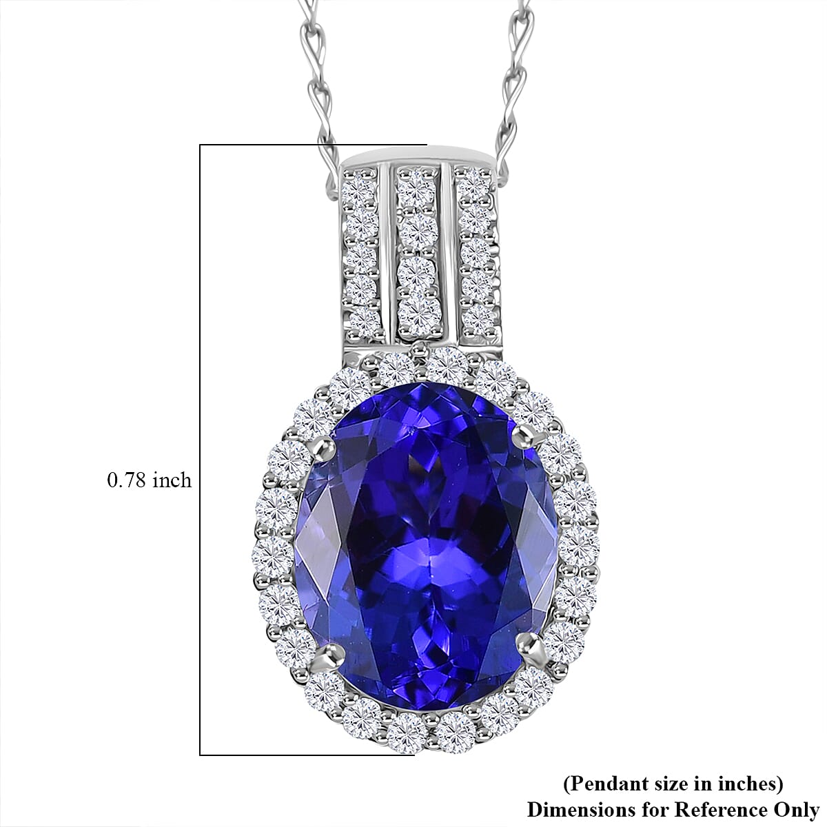 Rhapsody AAAA Tansanit, Weißer Diamant AGI zertifiziert Schmuckset ca. 50 cm 950 Platin ca. 3.65 ct