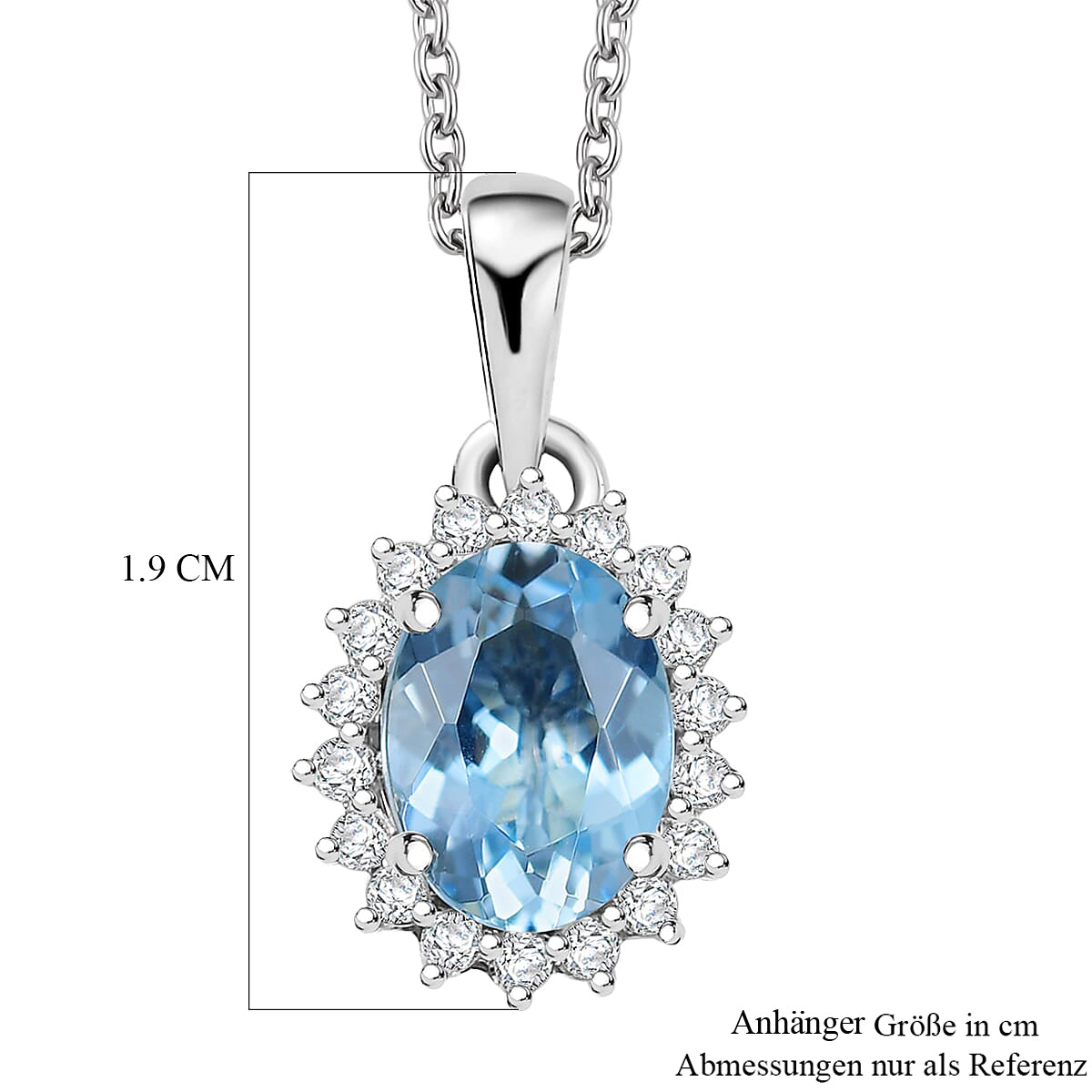 AAA Santamaria Aquamarin, Weißer Diamant AGI zertifiziert Schmuckset ca. 50 cm 585 Gold ca. 1.42 ct
