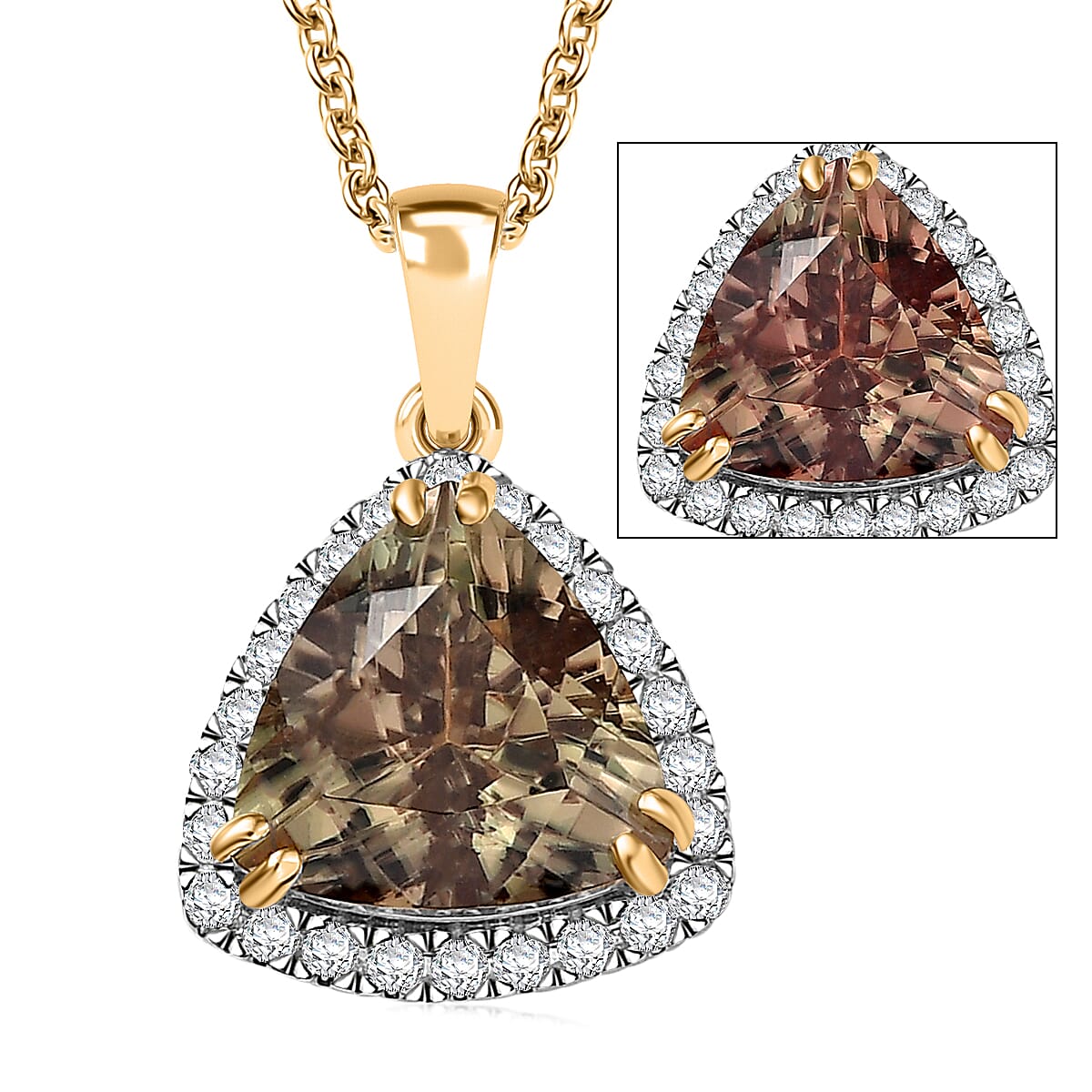LUXORO AAA Turkizit, Weißer Diamant AGI zertifiziert Schmuckset ca. 50 cm 585 Gold ca. 2.79 ct