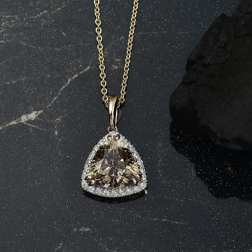 LUXORO AAA Turkizit, Weißer Diamant AGI zertifiziert Schmuckset ca. 50 cm 585 Gold ca. 2.79 ct