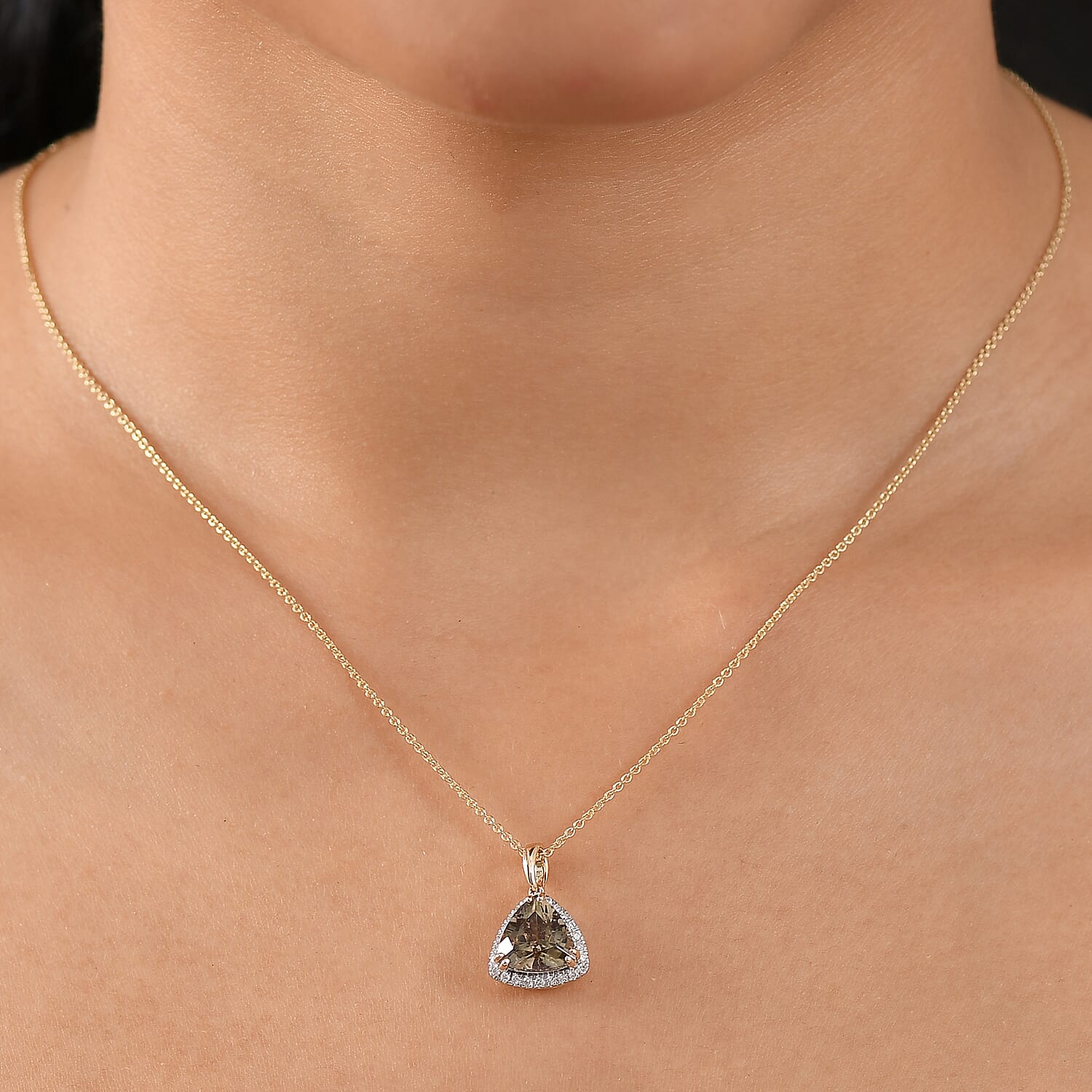 LUXORO AAA Turkizit, Weißer Diamant AGI zertifiziert Schmuckset ca. 50 cm 585 Gold ca. 2.79 ct