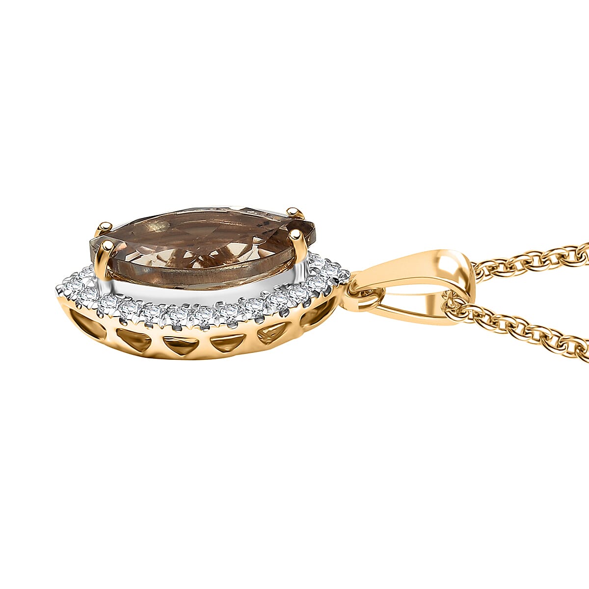 LUXORO AAA Turkizit, Weißer Diamant AGI zertifiziert Schmuckset ca. 50 cm 585 Gold ca. 2.25 ct