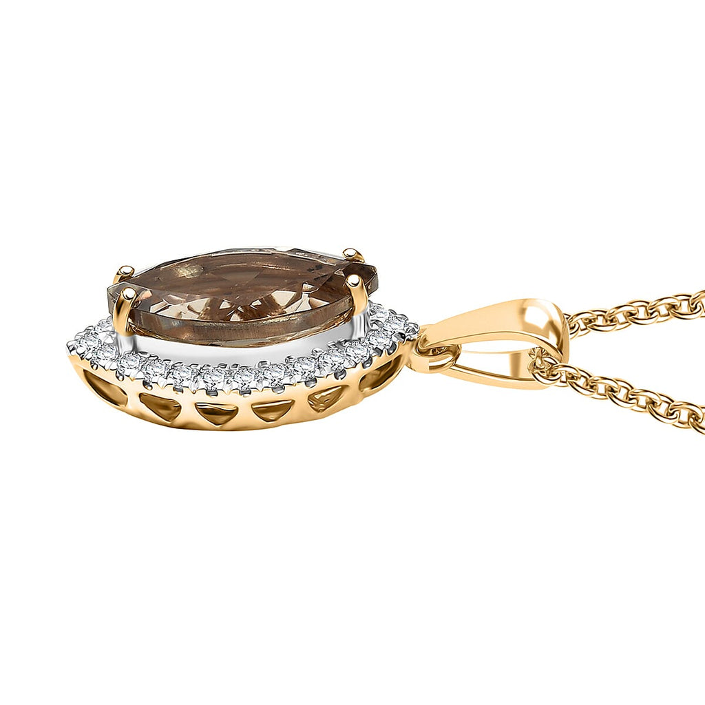 LUXORO AAA Turkizit, Weißer Diamant AGI zertifiziert Schmuckset ca. 50 cm 585 Gold ca. 2.25 ct