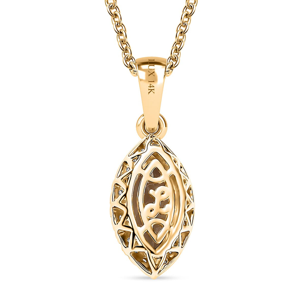 LUXORO AAA Turkizit, Weißer Diamant AGI zertifiziert Schmuckset ca. 50 cm 585 Gold ca. 2.25 ct