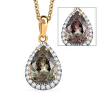 LUXORO AAA Turkizit, Weißer Diamant AGI zertifiziert Schmuckset ca. 50 cm 585 Gold ca. 2.55 ct
