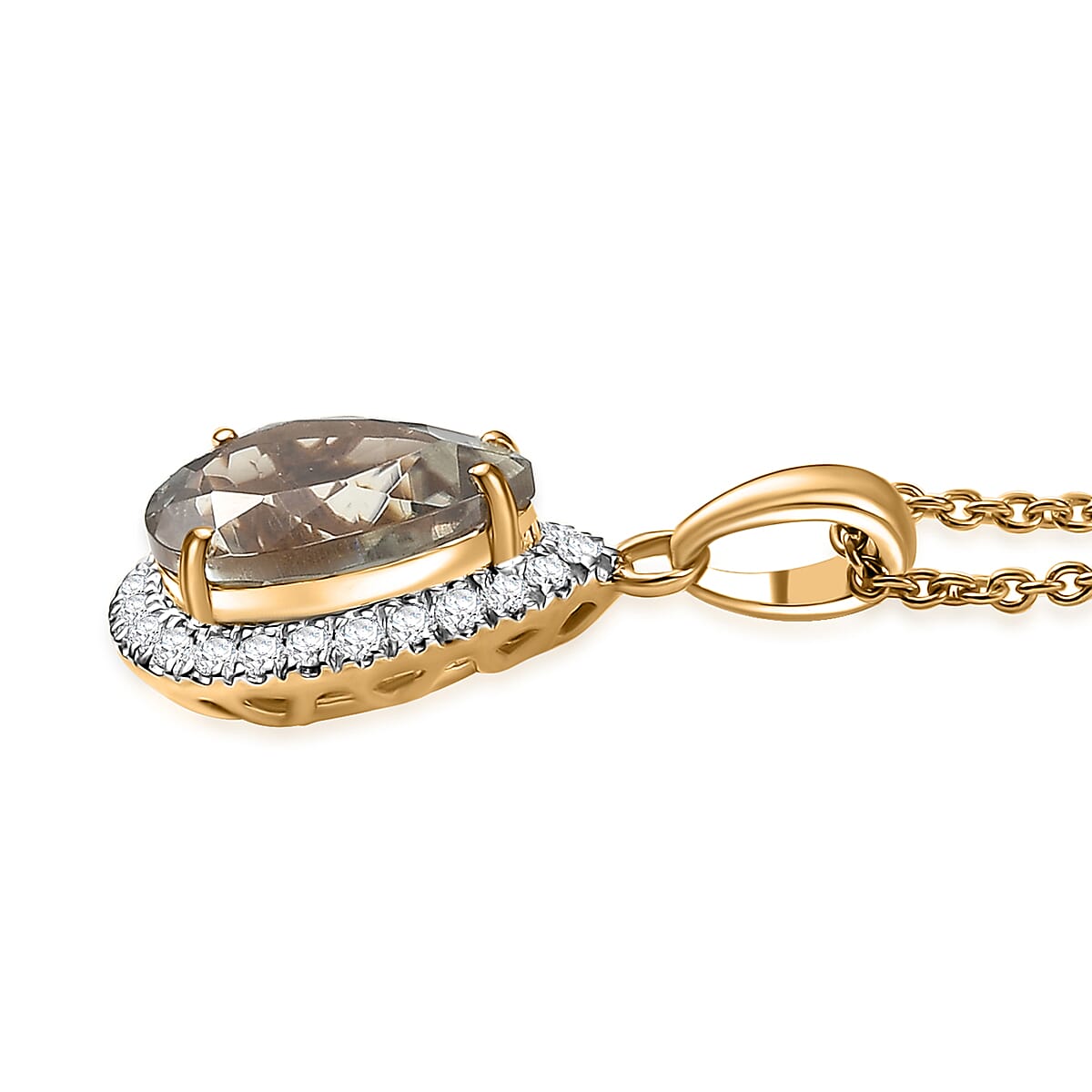 LUXORO AAA Turkizit, Weißer Diamant AGI zertifiziert Schmuckset ca. 50 cm 585 Gold ca. 2.55 ct
