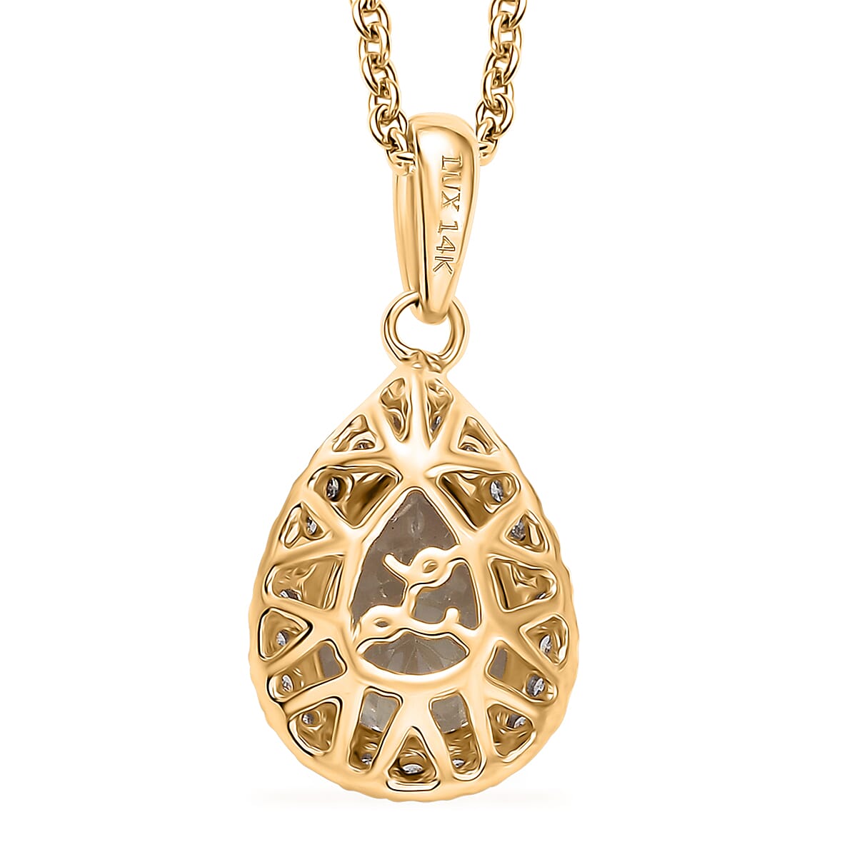 LUXORO AAA Turkizit, Weißer Diamant AGI zertifiziert Schmuckset ca. 50 cm 585 Gold ca. 2.55 ct