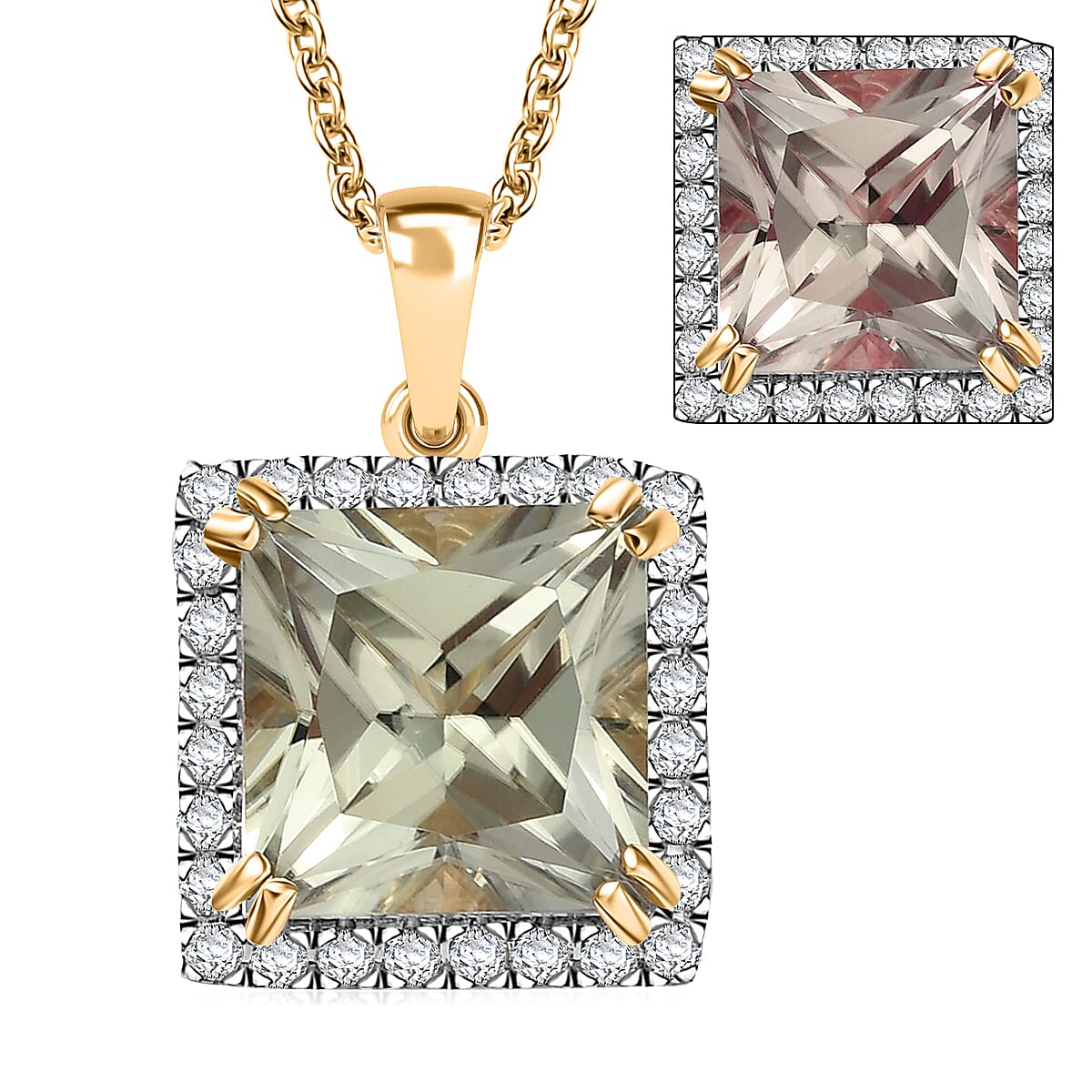 LUXORO AAA Turkizit, Weißer Diamant AGI zertifiziert Schmuckset ca. 50 cm 585 Gold ca. 4.35 ct