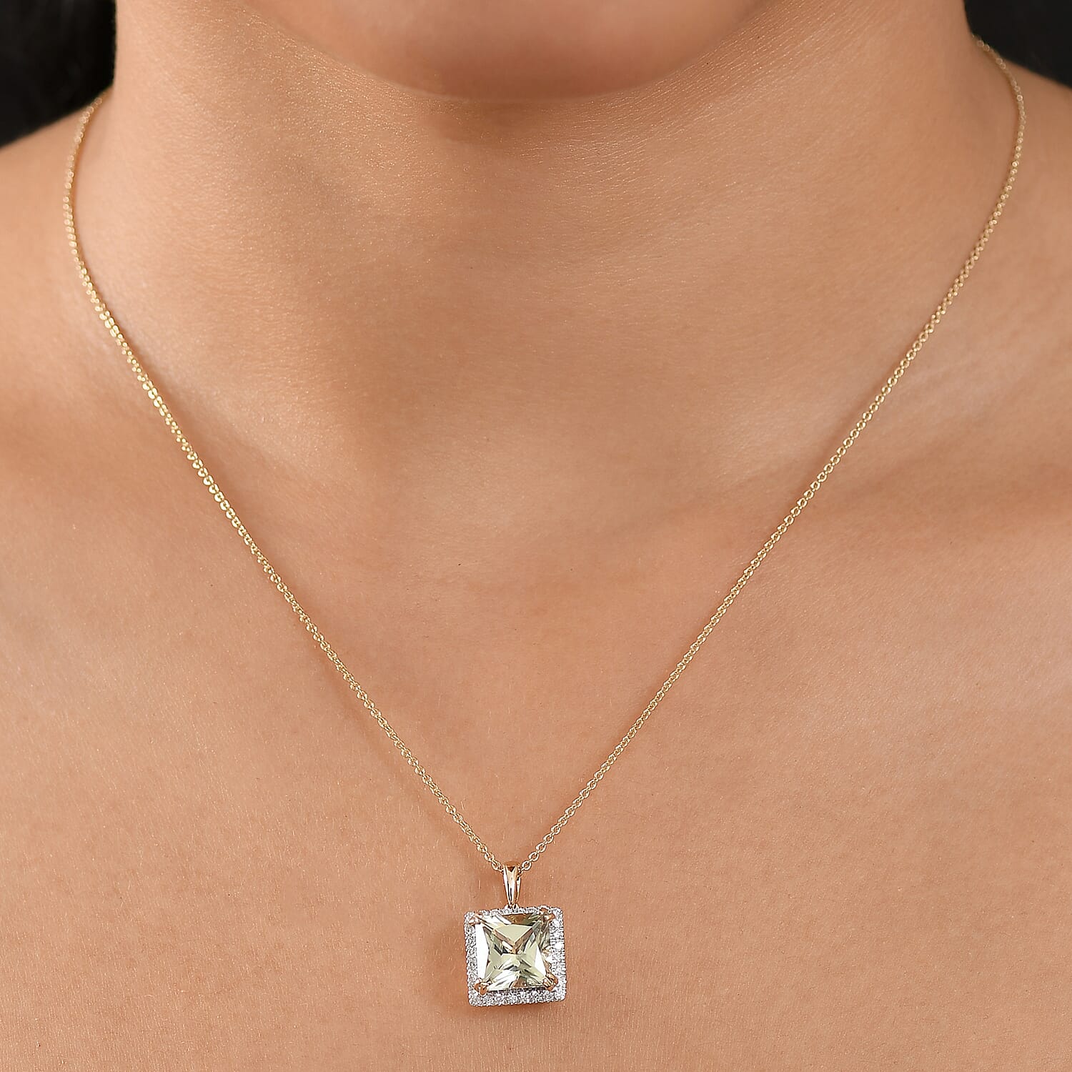 LUXORO AAA Turkizit, Weißer Diamant AGI zertifiziert Schmuckset ca. 50 cm 585 Gold ca. 4.35 ct