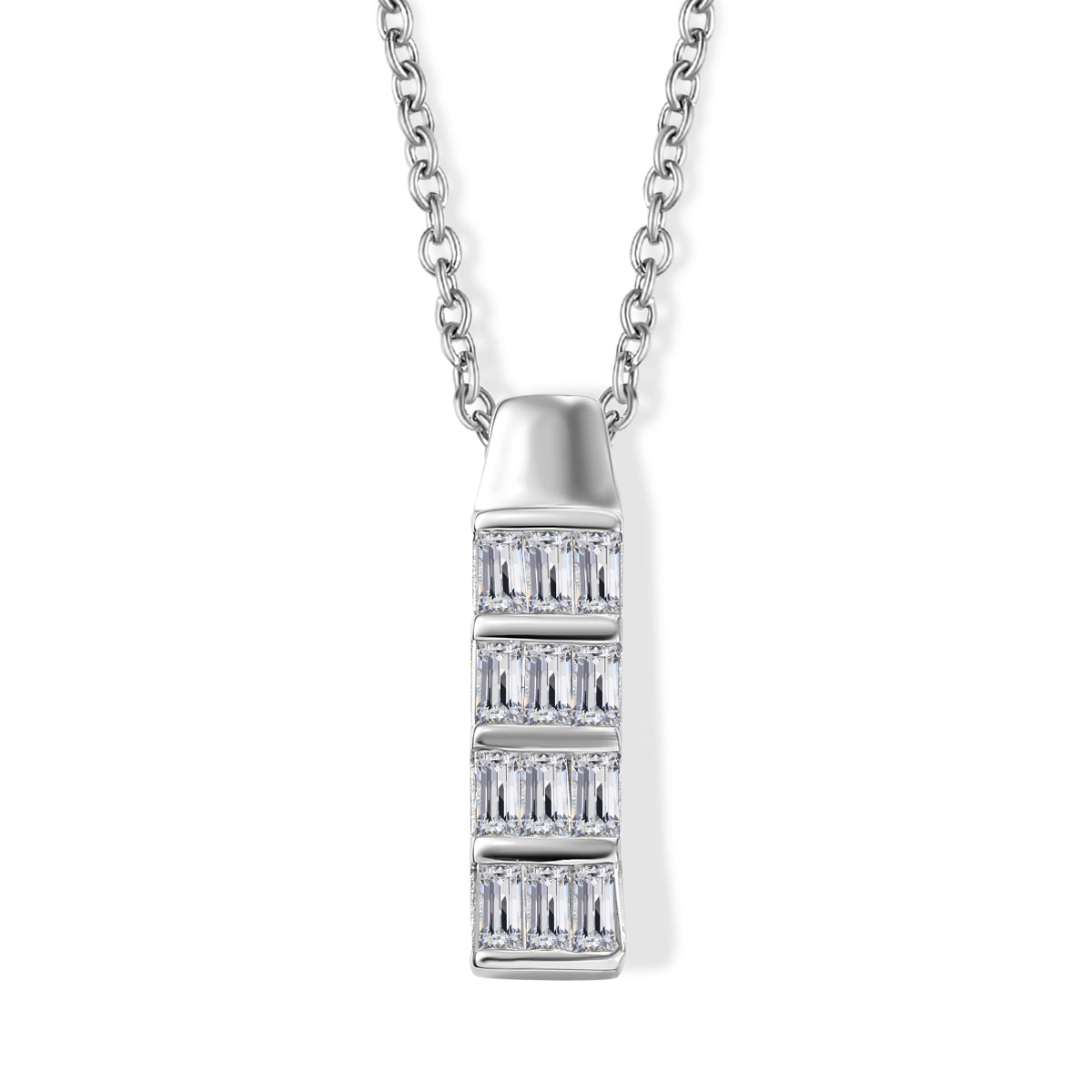 LUXURIANT DIAMOND - Lab Grown Diamant I1-GH Schmuckset ca. 45 cm+ 2.5 cm Extender, 925 Silber rhodiniert ca. 0.80 ct