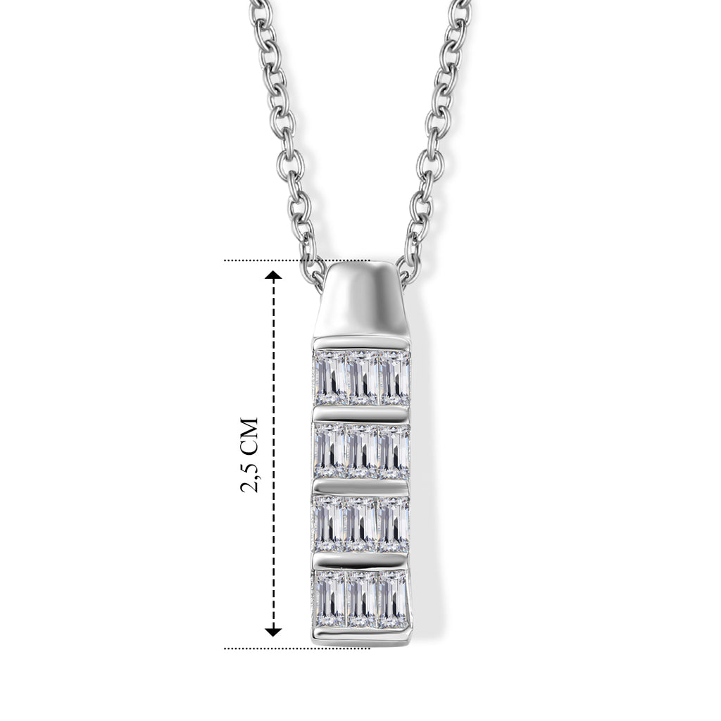 LUXURIANT DIAMOND - Lab Grown Diamant I1-GH Schmuckset ca. 45 cm+ 2.5 cm Extender, 925 Silber rhodiniert ca. 0.80 ct