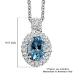 LUXORO AAA Santamaria Aquamarin, Weißer Diamant AGI zertifiziert Schmuckset ca. 50 cm 585 Gold ca. 1.46 ct