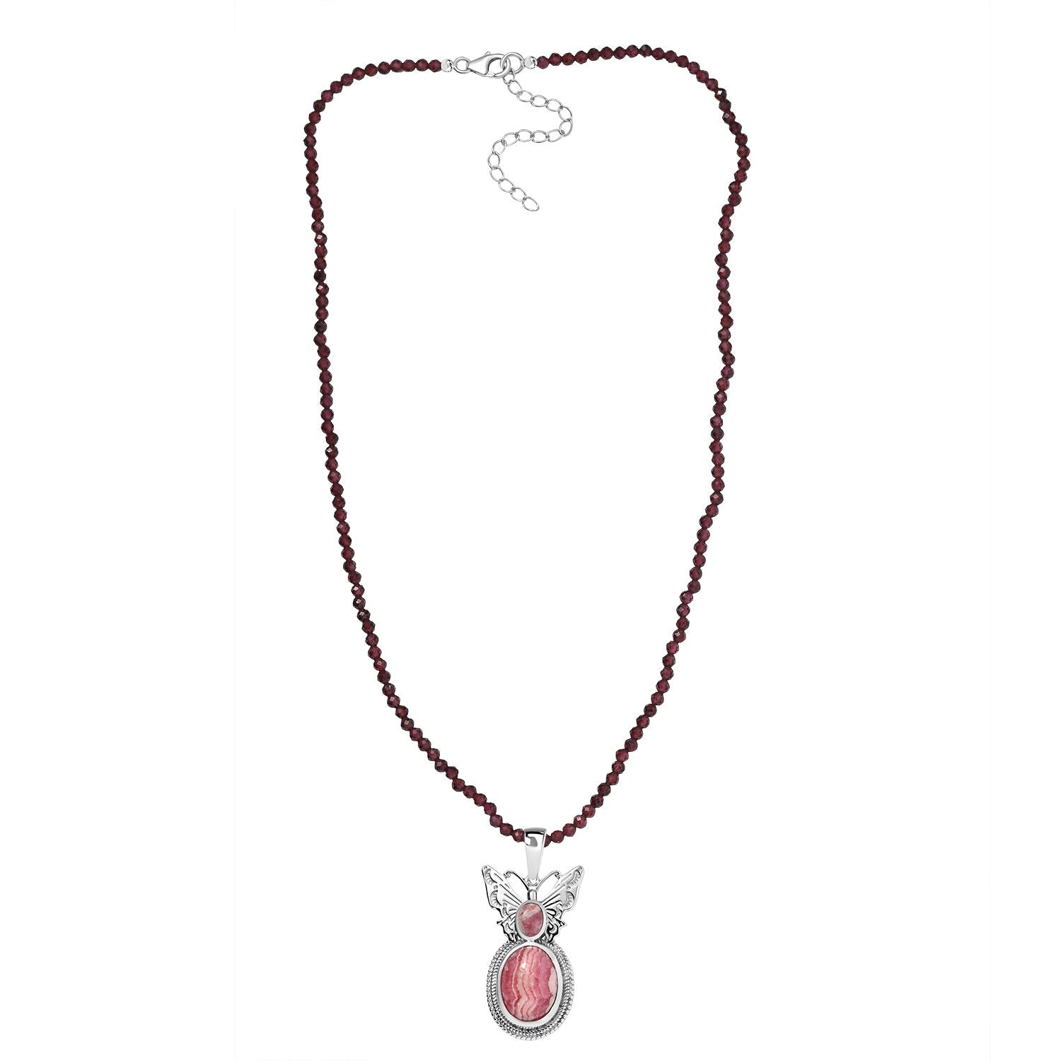 D joy AAA Rhodochrosit Schmuckset 925 Silber rhodiniert ca. 53.14 ct