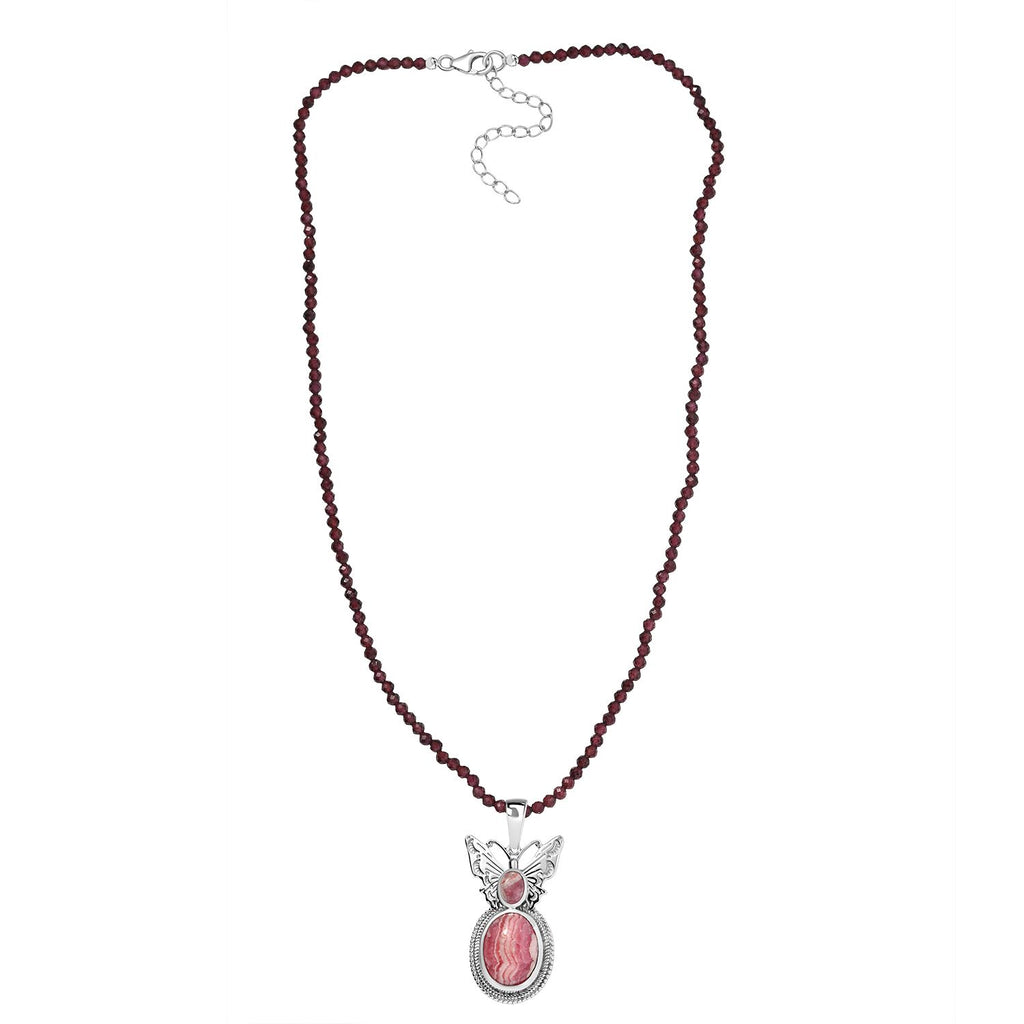 D joy AAA Rhodochrosit Schmuckset 925 Silber rhodiniert ca. 53.14 ct