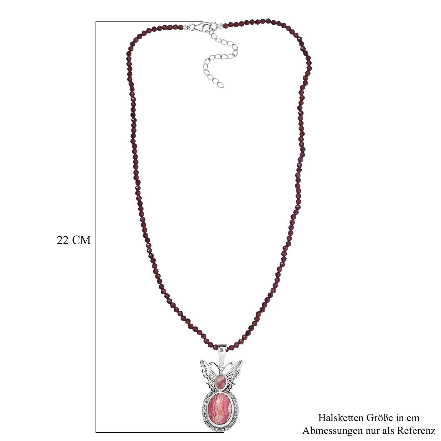 D joy AAA Rhodochrosit Schmuckset 925 Silber rhodiniert ca. 53.14 ct