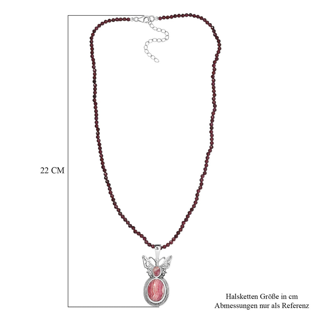 D joy AAA Rhodochrosit Schmuckset 925 Silber rhodiniert ca. 53.14 ct