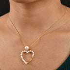 GP Amore Kollektion -Süßwasser Perle (8 mm) Anhänger mit Kette ca. 45 cm 925 Silber 750 Gelbgold Vermeil